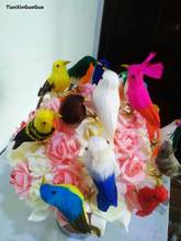 simulation bird hard model polyethylene&colourful feathers bird about 12-15cm,home garden decoration s1241 2024 - buy cheap