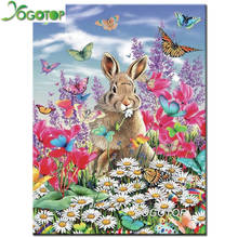 YOGOTOP DIY Diamond Painting Cross Stitch rabbit butterfly flowers Full Diamond Embroidery Home Decoration 5D Mosaic Kits VD254 2024 - buy cheap
