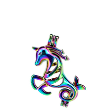 C178 5pcs/lot Rainbow Color Running Horse Bead Pearl Cage Locket Pendant Pearl Locket Fairytale Party 2024 - buy cheap