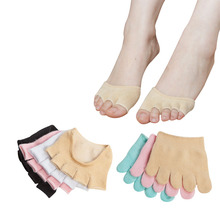 3 Pairs Women Socks Novelty Personality Solid Color Half Finger Toe Cotton Socks Summer Invisible Non-slip Fish Mouth Sock Meias 2024 - купить недорого