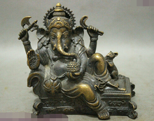 Xd 002769 старый китайский, буддийский из бронзы 4 руки Ганапати Ганеш Господь Ганеша статуя Будды 2024 - купить недорого