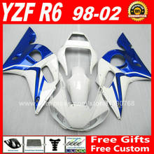 Fairing kit for YAMAHA YZF R6 98 99 00 01 02 yzf-r6 blue white bodywork 1998 1999 2000 2001 2002 yzfr6 fairings kits Y6T8 2024 - buy cheap