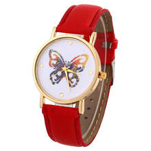 Timezone#301 Women Dress Watches fashion casual Butterfly Style Leather Band Analog Quartz Wrist Watch Ladies Bracelet 2024 - buy cheap