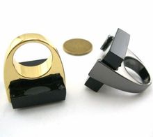 Печатка Hyperbole мужское кольцо в стиле панк для мужчин и женщин, большие кольца с квадратным кольцом, черное кольцо из сплава, вечерние ювелирн... 2024 - купить недорого