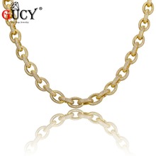 GUCY Hip Hop Men's Necklace Copper All Iced Out Gold/Silver Color Plated Micro Paved CZ Stones Necklaces 18" 22" Length Gift 2024 - buy cheap