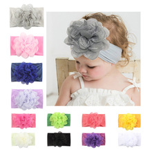 Nishine Boutique New Girls Lace Flower Headbands Kids Elastic Nylon Wide Hair Band Fashion Hair Accessories 2024 - buy cheap