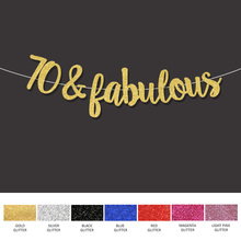 Cartel dorado/Negro/plateado con purpurina 70 & fabuloso, cartel de cumpleaños 70 happpy, decoración para fiesta de cumpleaños, suministros de cumpleaños 2024 - compra barato