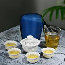 Китайский кунг-фу чайный набор синий белый изысканный набор керамических чайников чайная чашка фарфоровый китайский чайный набор кунг-фу посуда для напитков 2024 - купить недорого