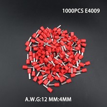 1000pcs E4009 12AWG Copper Crimp Connector Insulated Cord Pin End Terminal Ferrules kit set Wire terminals connector 2024 - buy cheap