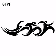 QYPF 17,8 см * 5,2 см креативная модная Личность Триатлон смешная наклейка на автомобиль 2024 - купить недорого