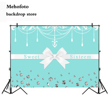  Breakfast Blue Bow-Knot Birthday Backdrop Sweet 16 Turquoise Bow Photography Background Vinyl Bridal Shower Wedding 278 2024 - buy cheap