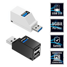 Адаптер с вилкой, адаптер USB 3,0, разветвитель, разветвитель, переносной удлинитель для MacBook, ПК, ноутбука, регламент, электрическая розетка для ЕС 2024 - купить недорого