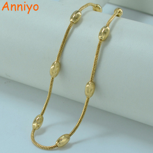 Anniyo-collar de 45CM para mujer, joyería de Color dorado, cadena de moda para mujer, joyería GP de Arabia Saudita #002412 2024 - compra barato