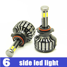 Bombilla de faro LED para coche, luz COB H7 H4 H11 H8 H1 HB3 360 9005 H9 HB3 de 55W 9006 K 12V, 6000 °, 6 lados 2024 - compra barato