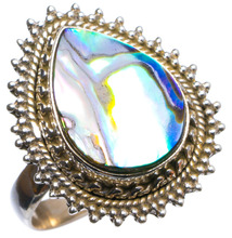 Натуральный ушка в виде ракушки ручной работы уникальный кольцо из стерлингового серебра 925, размер США 8 X2408 2024 - купить недорого
