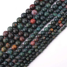 One strand 100% Natural Bloodstone Beads 4MM 6 MM 8MM 10MM 12MM  Round Semi Gem stone Jewelry Beads 15.5"/Strand 2024 - buy cheap