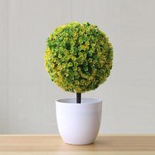 Maceta Artificial con adornos, forma de bola topiaria, bonsái, planta decorativa de hogar, decoración para el hogar 2024 - compra barato