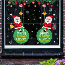 [SHIJUEHEZI] новогодние наклейки на окно Санта Клаус настенные наклейки домашний Декор Гостиная магазин стеклянная дверь Новогоднее украшение 2024 - купить недорого