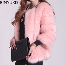 BINYUXD new Short Fur Coat Winter Fashion Women Faux Fox Fur Coats Furry Cute Woman Fake Fur Jacket Plus Size Fur Coat Jacket 2024 - buy cheap