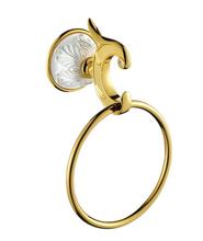 FREE SHIPPING NEW design 24k GOLD white crystal round  towel ring 2024 - buy cheap