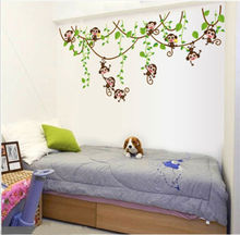 Съемные наклейки на стену в виде джунглей, обезьяны, дерева, ПВХ наклейка, детская комната, декор «сделай сам» 2024 - купить недорого