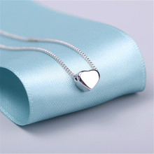 AAA 100% Silver 925 Necklace Shiny Heart Necklace Sterling Silver Necklaces & Pendants 2024 - buy cheap