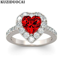 Kuziduocai-Anillos de boda de acero inoxidable para Mujer, joyería con circonita, Corazón del mar, Anillos de boda, Bisutería 2024 - compra barato
