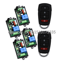 Sistema de interruptor de controle remoto sem fio, ac 220v 1 canal 10a rf 4 receptores e 2 transmissores 315mhz/433 mhz