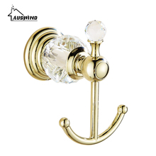 European Style Solid Brass Chrome Crystal Metal Coat Hooks Decorative Wall Hooks Wall Hanger Bathroom Accessories 2024 - buy cheap