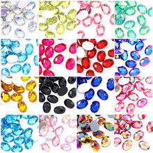 100pcs Colorful Oval Shape Acrylic Non Hot Fix Rhinestones Flatback Smooth Silver Bottom Crystal Stones For DIY Nails B1175 2024 - buy cheap