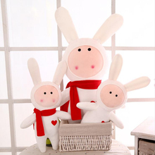 Bufanda de peluche de conejo para niños, cojín suave para coche, sofá, muñecas de peluche, regalo de cumpleaños y Navidad, 35cm, 50cm 2024 - compra barato