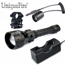 Uniquefire UF-1406 940NM IR LED Zoomable 3 Mode Flashlight Set Hunting Light Lamp Torch +Charge +Scope Mount + Pressure Switch 2024 - buy cheap