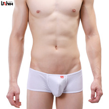 Cuecas masculinas sexy, cueca boxer de algodão lycra, cintura baixa, u convexo, bolsa, interior 2024 - compre barato