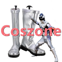 Uchu Sentai Kyuranger Space Squadron Nine Ranger Hebitsukai Silver Naga Ray Cosplay Shoes Boots Halloween Costume Accessories 2024 - buy cheap