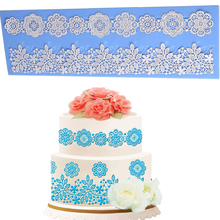 Flower Leaves Cake Borders Silicone Lace Mat Flower Sugar Craft Fondant Cake Decoration Tools  Silicone Mold 40*12.7cm 2024 - buy cheap