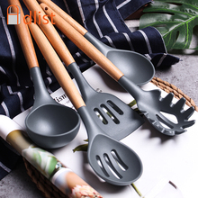 Multifunction Cookware silicone spatula wood handle soup spoon Kitchen Utensil Cooking Tools sets  Kitchenware Accessories 2024 - buy cheap