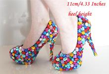 2018 Popular Crystal high heels bridal rhinestone dress Princess candy colorful wedding shoes party shoes wedding Formal Shoes 2024 - buy cheap