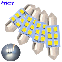 AYJERY 800X C5W светодиодный 1210 6 SMD Festoon 31 мм 36 мм/39 мм/41 мм 12V белые лампы для автомобилей Dome номерных знаков Интерьер Чтение светильник 2024 - купить недорого