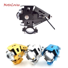 Motolovee 125W Motorcycle Headlights Auxiliary Lamp U5 Led Motorcycle Spotlight Accessories 12V 2024 - buy cheap