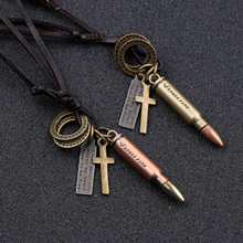 Game World of Tanks WOT Bullet Pendent Necklace Leather Rope Chain Collares Punk style Jewelry Gifts Women Men Charm Necklaces 2024 - buy cheap