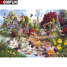 HOMFUN-pintura de diamante 5D DIY "paisaje", bordado de diamantes de imitación cuadrados o redondos, estilo punto de cruz 5D, A08199 2024 - compra barato