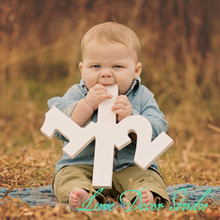 12"tall Half Sign Baby Photo Props - Large Wooden Numbers - Photography Props - Birthday Decor Age Sign 2024 - compre barato