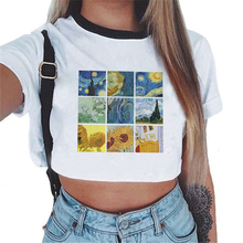 Fashion Harajuku Women Tshirt Summer Van Gogh Oil Printed Tshirt  Camiseta Mujer Ulzzang Crop Tshirt Chemise Femme T Shirt Women 2024 - buy cheap