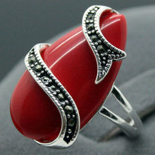 Женское кольцо из серебра 925 пробы с фианитом, 10 х20 мм 2024 - купить недорого