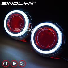 Sinolyn Projector Headlight Lenses H4 Koito Q5 D2S Bi-xenon Lens LED Angel Devil Eyes Kit For Cars Accessories Retrofit Style 2024 - buy cheap