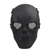 Máscara protetora completa do crânio tfbc airsoft militar-preto 2024 - compre barato