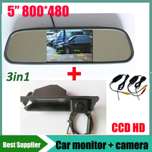 5" car mirror monitor LCD TFT + car rearview parking backup camera for  Nissan March Renault logan Sandero night vision 2024 - buy cheap