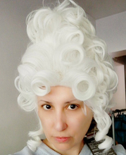 Marie antonieta-Peluca de princesa de corte medio rizado resistente al calor, disfraz de Cosplay del pelo, pista y gorro de peluca 2024 - compra barato