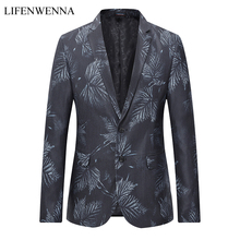 New Fashion Autumn Men's Casual Blazer Leaf Print Blazers Mens Clothes Trend Slim Fit Dress Suit Work Blazer Jacket Men 6XL 2024 - buy cheap