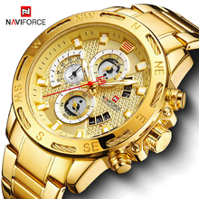 Moda Ouro Homens Relógios dos homens Relógio de Quartzo de Aço Inoxidável À Prova D' Água Masculino Data de Exibição do Relógio de Pulso Relogio masculino 2024 - compre barato